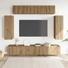 TV staliukas 6 dalių sieninis televizoriaus spintelės komplektas Artisan Oak