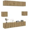 TV staliukas 6 dalių sieninis televizoriaus spintelės komplektas Artisan Oak