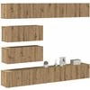 TV staliukas 6 dalių sieninis televizoriaus spintelės komplektas Artisan Oak