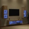 TV staliukas Televizoriaus sieninis modulis 6 pcs Amatininkų ąžuolas