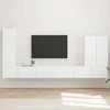 TV staliukas TV sieninio kabineto komplektas 6 pcs Balta