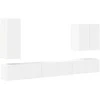 TV staliukas TV sieninio kabineto komplektas 6 pcs Balta