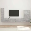TV staliukas TV sieninio kabineto komplektas 6 pcs Betono pilka