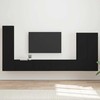 TV staliukas TV sieninio kabineto komplektas 6 vnt. Juoda