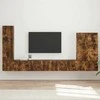 TV staliukas TV sieninio kabineto komplektas 6 pcs Rūkyta ąžuolas