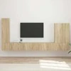 TV staliukas TV sieninio kabineto komplektas 6 pcs Sonoma ąžuolas