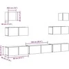 TV staliukas 7 dalių sieninis televizoriaus spintelės komplektas Artisan Oak
