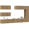 TV staliukas 7 dalių sieninis televizoriaus spintelės komplektas Artisan Oak