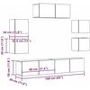 TV staliukas 7 dalių sieninis televizoriaus spintelės komplektas Artisan Oak