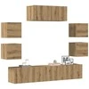 TV staliukas 7 dalių sieninis televizoriaus spintelės komplektas Artisan Oak