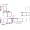 TV staliukas 7 dalių sieninis televizoriaus spintelės komplektas Artisan Oak