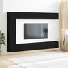TV staliukas TV spintelių komplektas 9 pcs Juodas ąžuolas Apdirbta mediena