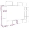 TV staliukas 8 dalių sieninis televizoriaus spintelės komplektas Artisan Oak