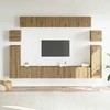 TV staliukas 8 dalių sieninis televizoriaus spintelės komplektas Artisan Oak