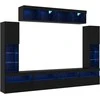 TV staliukas TV spintelių komplektas 6 pcs juoda ąžuolo Apdirbta mediena