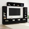 TV staliukas TV spintelių komplektas 6 pcs juoda ąžuolo Apdirbta mediena