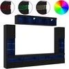 TV staliukas TV spintelių komplektas 6 pcs juoda ąžuolo Apdirbta mediena