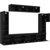 TV staliukas TV spintelių komplektas 6 pcs juoda ąžuolo Apdirbta mediena