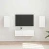 TV staliukas TV sieninio kabineto komplektas 4 pcs Aukštai blizganti balta