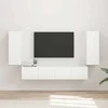 TV staliukas TV sieninio kabineto komplektas 4 pcs Aukštai blizganti balta
