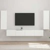 TV staliukas TV sieninio kabineto komplektas 4 pcs Aukštai blizganti balta