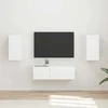 TV staliukas TV sieninio kabineto komplektas 4 pcs Balta Apdirbta mediena