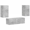 TV staliukas TV sieninio kabineto komplektas 4 pcs Betono pilka