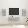 TV staliukas TV sieninio kabineto komplektas 4 pcs Betono pilka