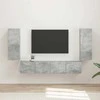 TV staliukas TV sieninio kabineto komplektas 4 pcs Betono pilka