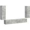 TV staliukas TV sieninio kabineto komplektas 4 pcs Betono pilka