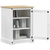TV staliukas HiFi spintelė Balta 60 x 50 x 82 cm Kietos pušies mediena