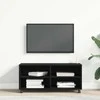 TV staliukas Televizoriaus spintelė Juoda 90 x 35 x 40.5 cm Apdirbta mediena