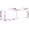 TV staliukas Televizoriaus spintelė Juodas ąžuolas 100 x 30 x 30 cm