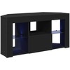 TV staliukas Kampinė LED televizoriaus spinta Juoda 100 x 40 x 50 cm