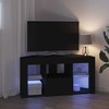 TV staliukas Kampinė LED televizoriaus spinta Juoda 100 x 40 x 50 cm