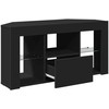 TV staliukas Kampinė LED televizoriaus spinta 100 x 40 x 50 cm Juoda