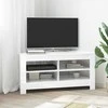 TV staliukas KampinėTVspintelė Aukšto blizgesio balta 102 x 40,5 x 45 cm