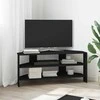 TV staliukas KampinėTVspintelė Juoda 102x40,5x45cm Apdirbta mediena