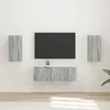 TV staliukas TV sieninio kabineto komplektas 4 pcs Pilkas Sonoma