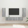 TV staliukas TV sieninio kabineto komplektas 4 pcs Pilkas Sonoma