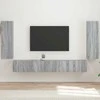 TV staliukas TV sieninio kabineto komplektas 4 pcs Pilkas Sonoma
