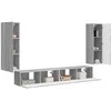 TV staliukas TV sieninio kabineto komplektas 4 pcs Pilkas Sonoma