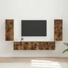 TV staliukas TV sieninio kabineto komplektas 4 pcs Rūkyta ąžuolas