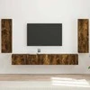 TV staliukas TV sieninio kabineto komplektas 4 pcs Rūkyta ąžuolas