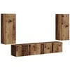 TV staliukas TV sieninio kabineto komplektas 4 pcs Senas medis
