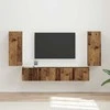 TV staliukas TV sieninio kabineto komplektas 4 pcs Senas medis