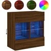 TV staliukas Sieninė TV spintelė su LED lemputėmis, ruda, 58,5x30x60,5cm