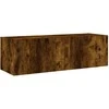 TV staliukas Sieninė TV spintelė su LED lemputėmis, dūminė, 100x35x31cm