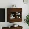 TV staliukas Sieninė TV spintelė su LED lemputėmis, ruda, 58,5x30x60,5cm