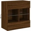 TV staliukas Sieninė TV spintelė su LED lemputėmis, ruda, 58,5x30x60,5cm